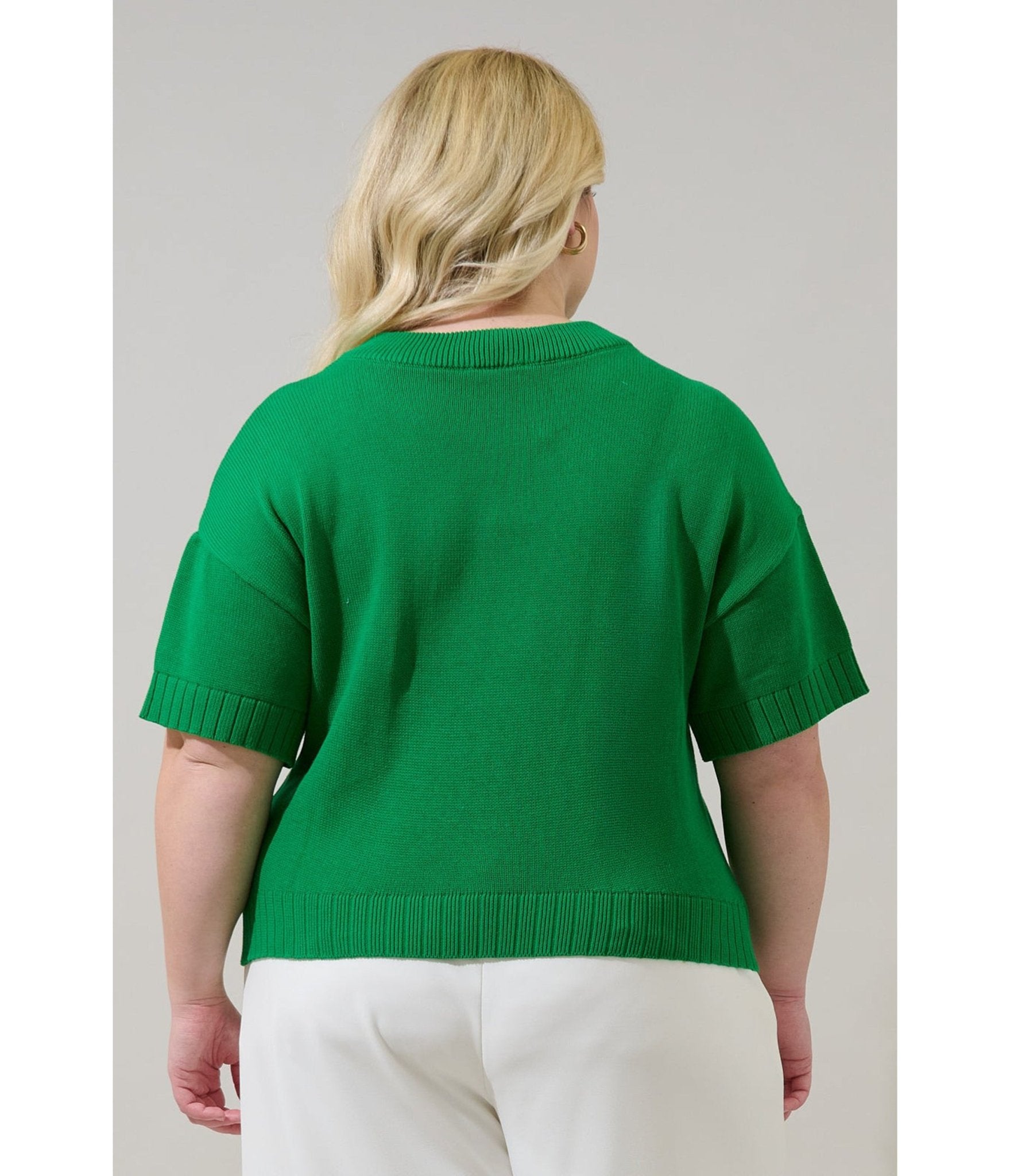 Plus Size Green Ladybug Drop Shoulder Sweater - Unique Vintage - Womens, TOPS, SWEATERS
