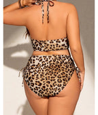 Plus Size Leopard Print Bikini Set - Unique Vintage - Womens, SWIM, 2 PC