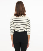Polagram 1970s Black & White Stripe Knit Top - Unique Vintage - Womens, TOPS, KNIT TOPS
