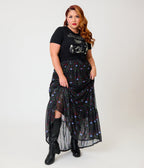Practical Magic x Smak Parlour Plus Size Midnight Garden Boho Maxi Skirt - Unique Vintage -