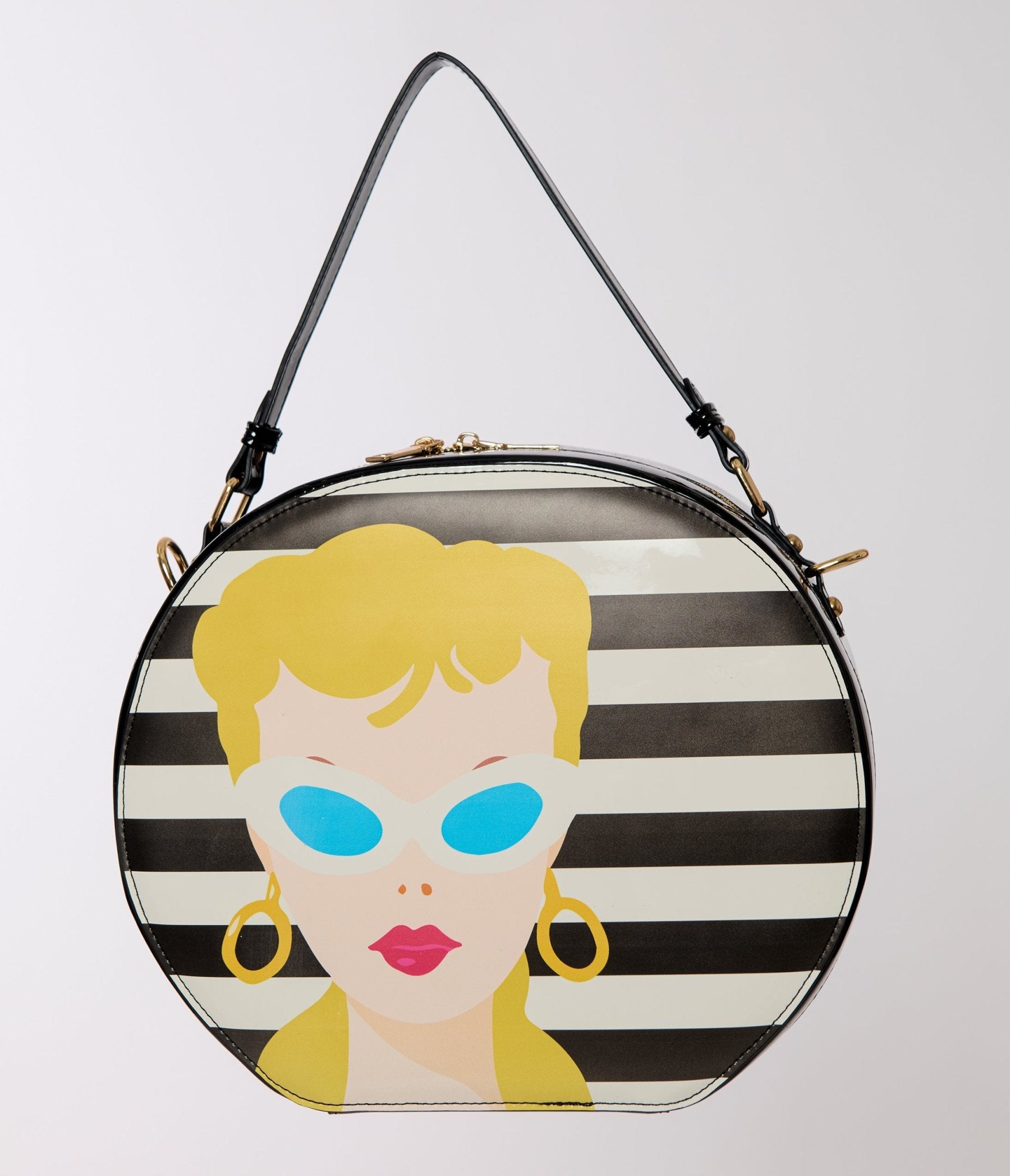 Preorder - Barbie™ x Unique Vintage Classic Barbie Icon Leatherette Circle Bag - Unique Vintage - Womens, ACCESSORIES, HANDBAGS