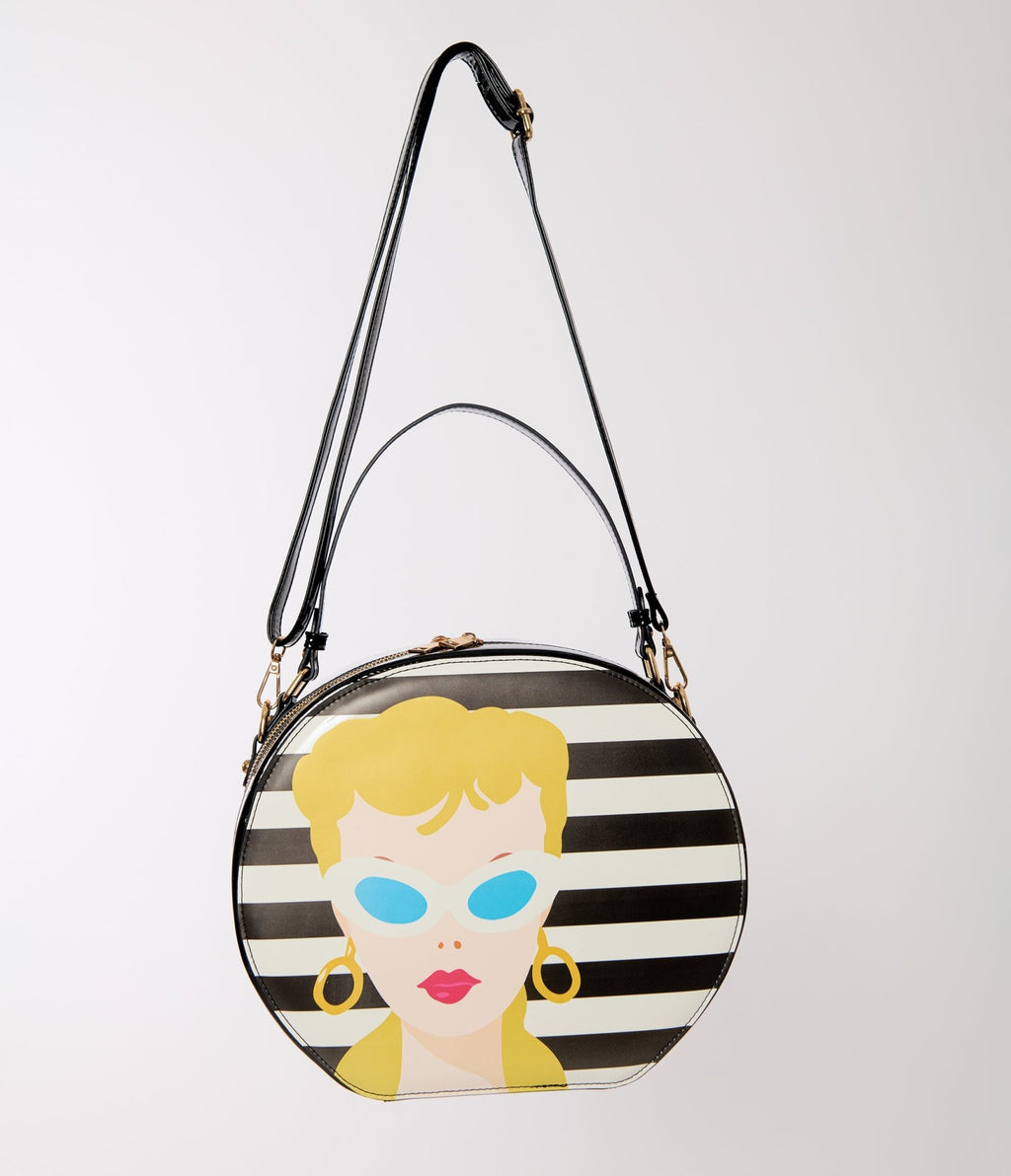 Preorder - Barbie™ x Unique Vintage Classic Barbie Icon Leatherette Circle Bag - Unique Vintage - Womens, ACCESSORIES, HANDBAGS