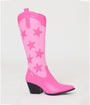 Preorder- Barbie x Unique Vintage Pink Star Leatherette Cowboy Boots
