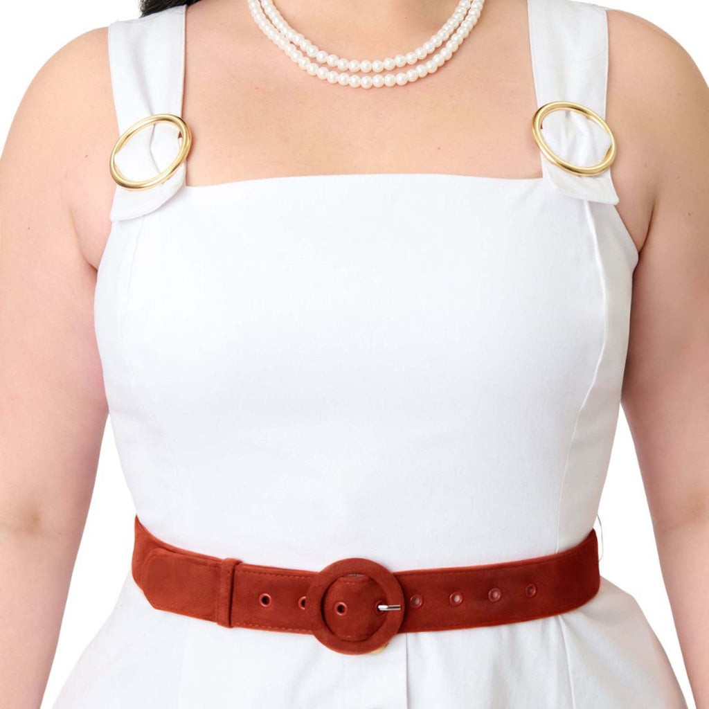 Preorder - Barbie™ x Unique Vintage Plus Size White Picnic Perfect Midi Dress - Unique Vintage - Womens, DRESSES, MIDI