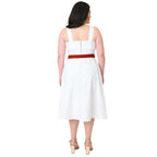 Preorder - Barbie™ x Unique Vintage Plus Size White Picnic Perfect Midi Dress - Unique Vintage - Womens, DRESSES, MIDI