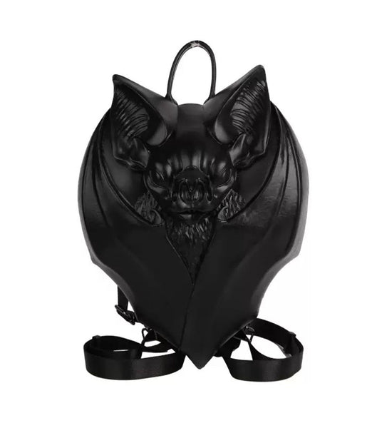 Black Leatherette Bat Backpack - One Size