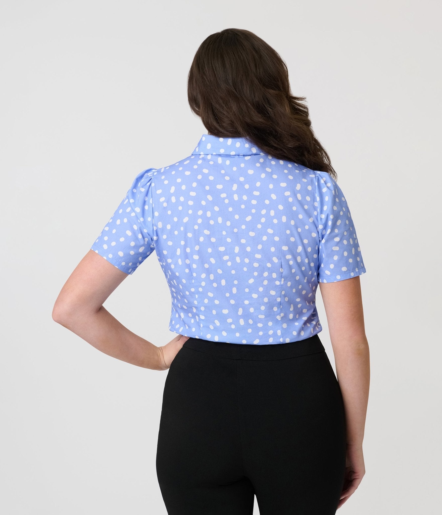 Disney Cats & Dogs Collection by Unique Vintage Blue & White Polka Dot Pongo Top - Unique Vintage - Womens, TOPS, WOVEN TOPS