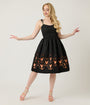 Disney Mickey & Friends Collection By Unique Vintage Black & Orange Mickey Cutout Swing Dress