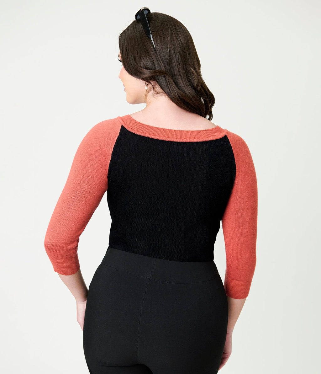 Disney Mickey & Friends Collection by Unique Vintage Black & Orange Mickey Sweater - Unique Vintage - Womens, TOPS