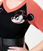 Disney Mickey & Friends Collection by Unique Vintage Black & Orange Mickey Sweater - Unique Vintage - Womens, TOPS