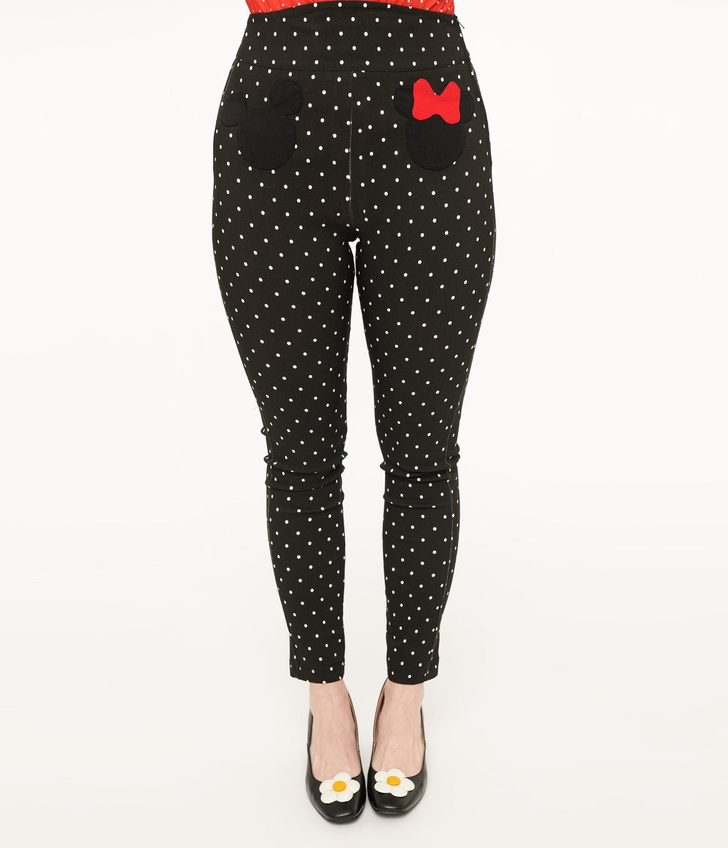 Disney Mickey & Friends Collection by Unique Vintage Black & White Dot Mickey & Minnie Pocket Pants - Unique Vintage - PANTS