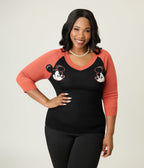 Disney Mickey & Friends Collection by Unique Vintage Plus Black & Orange Mickey Sweater - Unique Vintage - Womens, SWEATERS