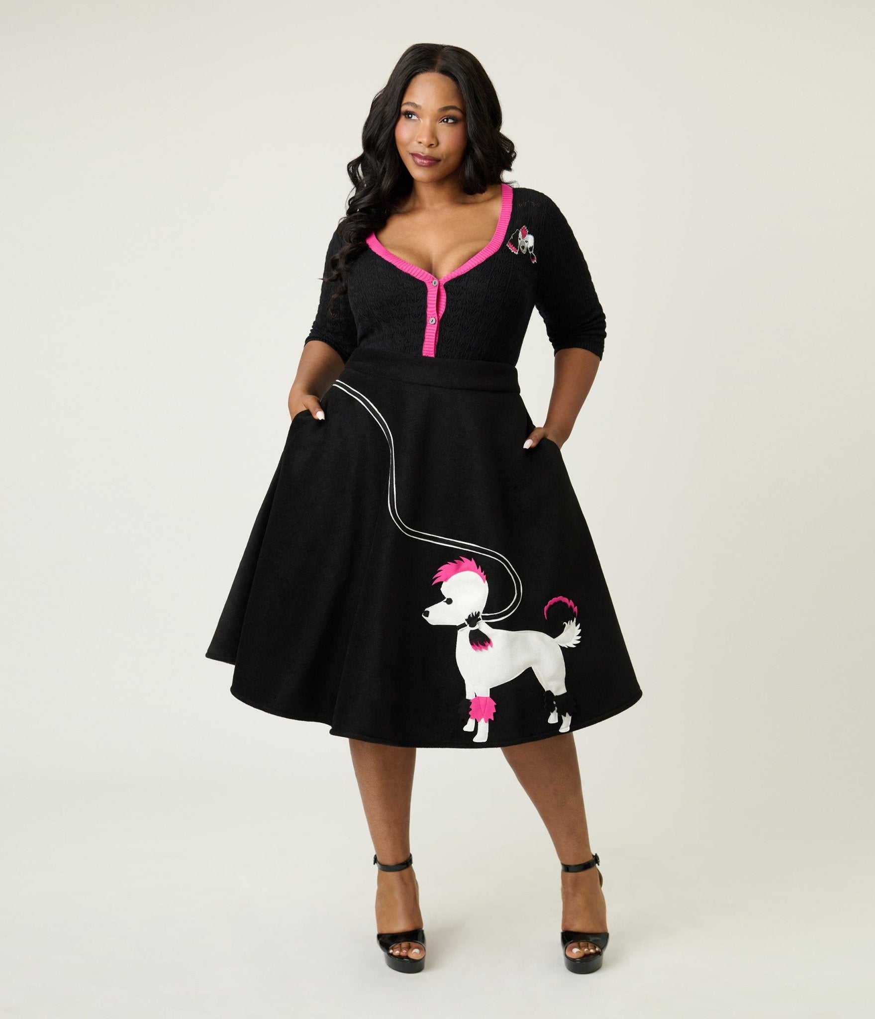 Preorder - Elvira x Unique Vintage Plus Size Gonk Cardigan - Unique Vintage - Womens, TOPS, SWEATERS