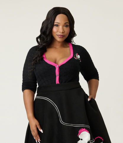 Preorder - Elvira x Unique Vintage Plus Size Gonk Cardigan - Unique Vintage - Womens, TOPS, SWEATERS
