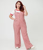 Smak Parlour Plus Size Red & White Striped Wide Leg Dungarees