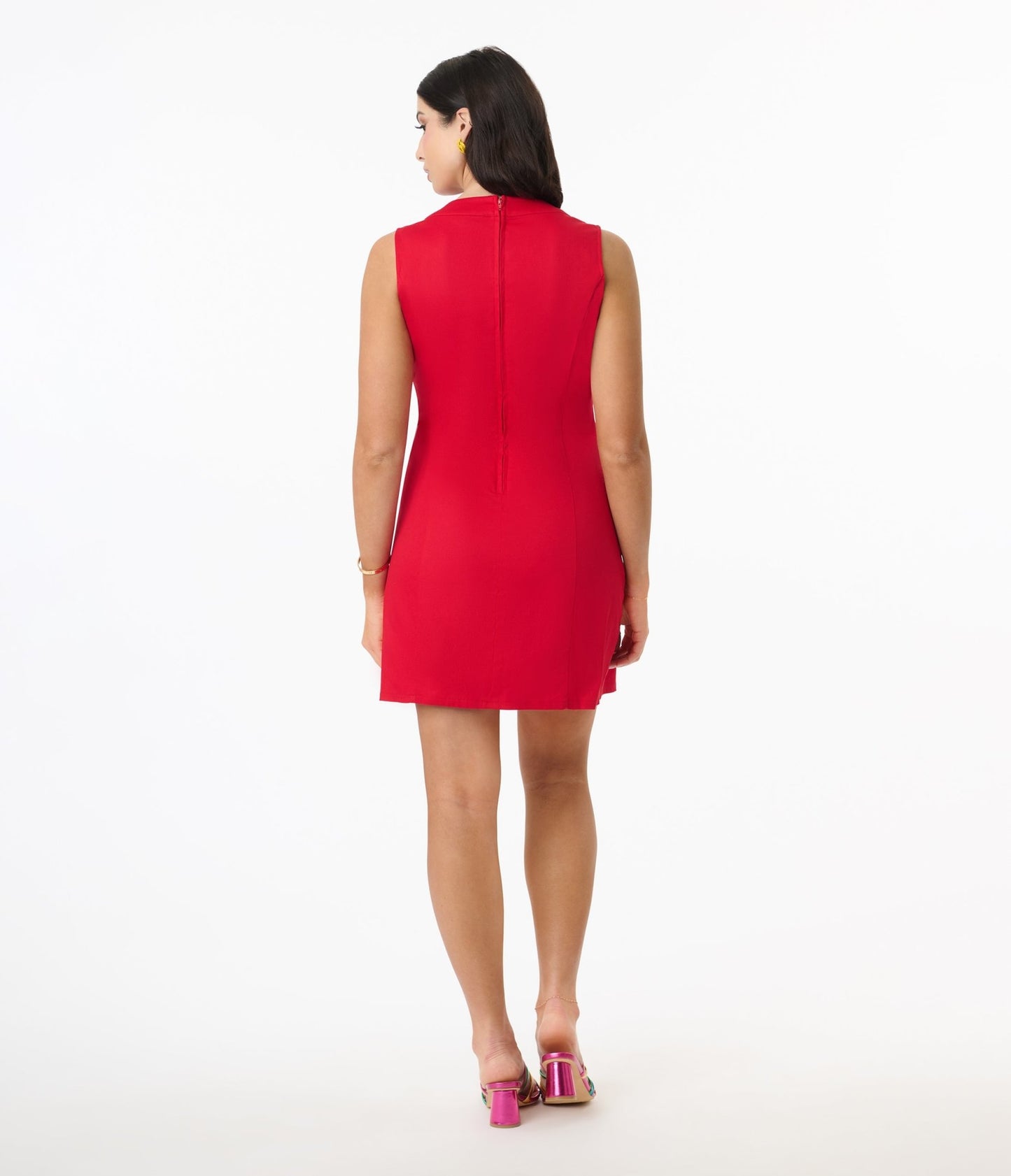 Preorder - Smak Parlour Red Rainbow Pocket Mod Shift Dress - Unique Vintage - Womens, DRESSES, SHIFTS