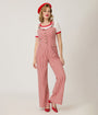Smak Parlour Red & White Striped Wide Leg Dungarees