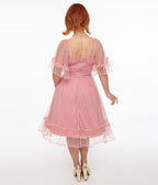 Preorder- Unique Vintage 1950s Rose Ruffle Sweetheart Swing Dress - Unique Vintage - Womens, DRESSES, SWING