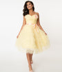 Preorder - Unique Vintage 1950s Yellow Tulle Cupcake Swing Dress