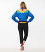 Preorder- Unique Vintage Black & Rainbow Rachelle Capri Pants