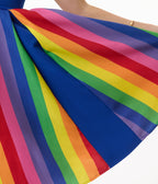 Preorder - Unique Vintage Blue & Rainbow Stripe Swing Dress - Unique Vintage - Womens, DRESSES, SWING