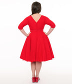 Preorder - Unique Vintage Plus Size 1950s Bright Red Devon Swing Dress - Unique Vintage - Womens, DRESSES, SWING