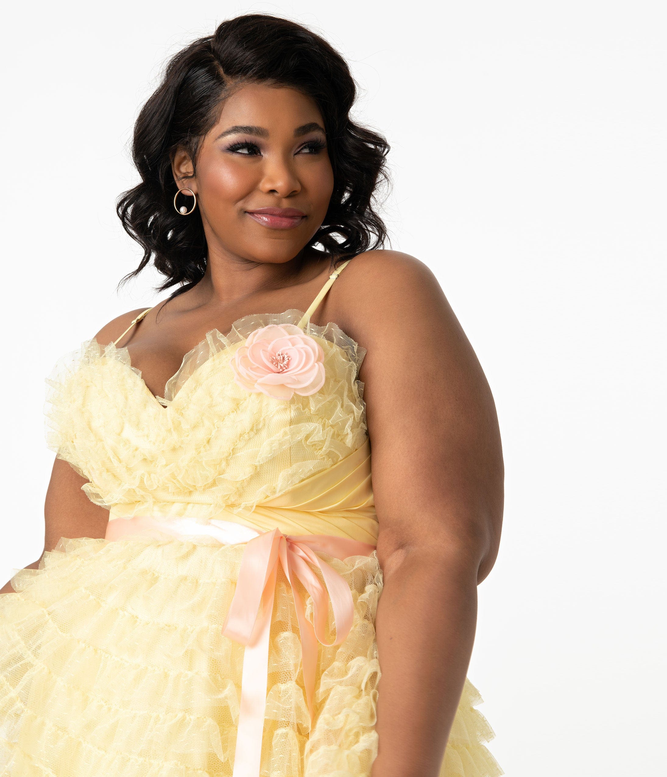 Plus size yellow swing dress outlet
