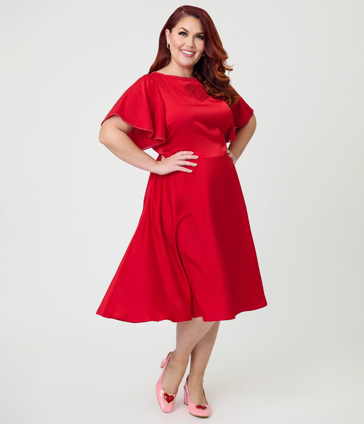 plus size cut out dresses Unique Vintage Red Floral Mesh Cutout Swing Dress Color:Caramel/Crystal Rustic Country Forever 21 pink striped Fashion Casual dresses A floral