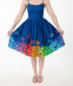 Preorder - Unique Vintage Rainbow Butterfly Cotton Bobbie Swing Dress - Unique Vintage - Womens, DRESSES, SWING