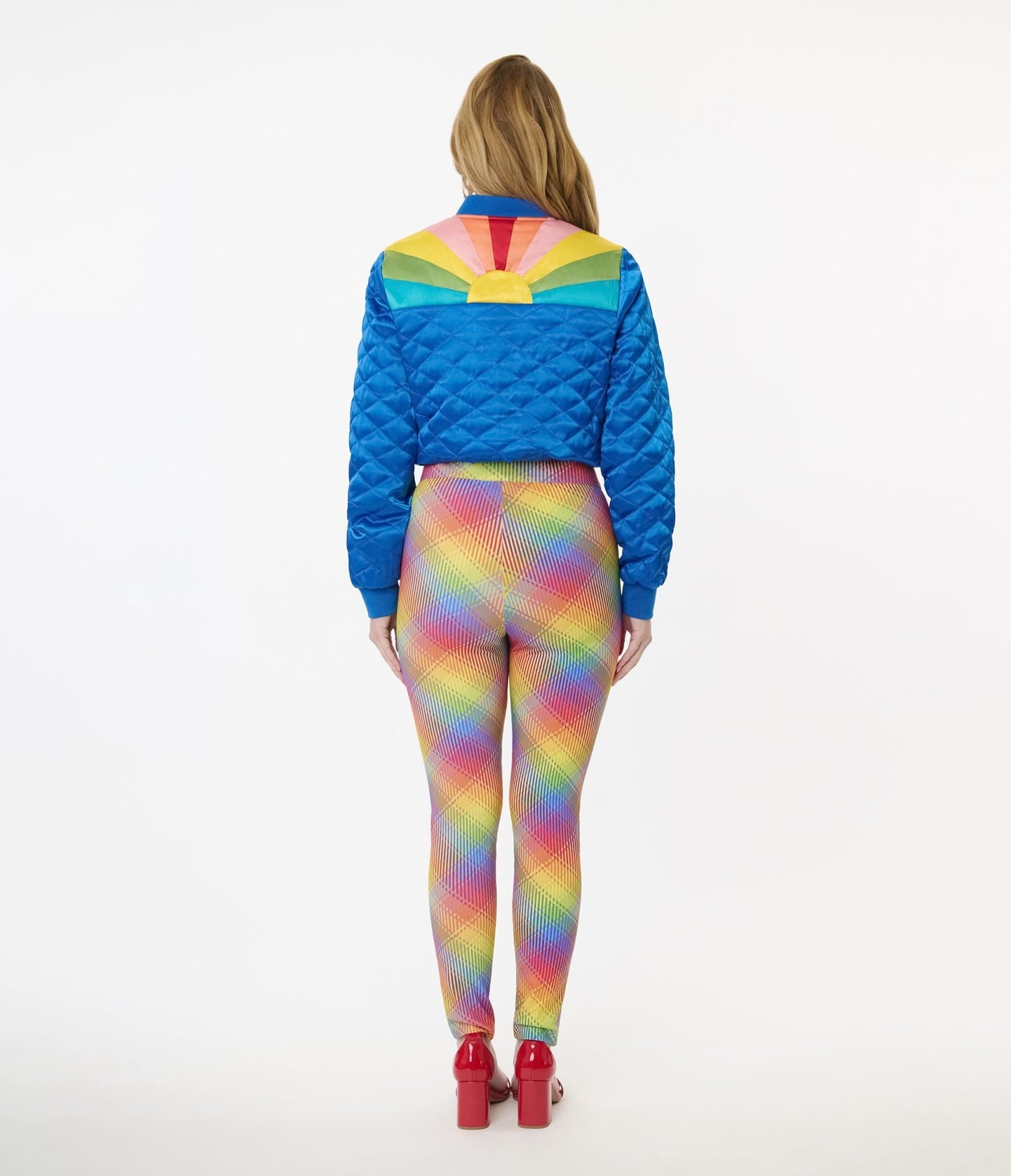 Preorder - Unique Vintage Rainbow Plaid High Waist Rizzo Cigarette Pants - Unique Vintage - Womens, BOTTOMS, PANTS