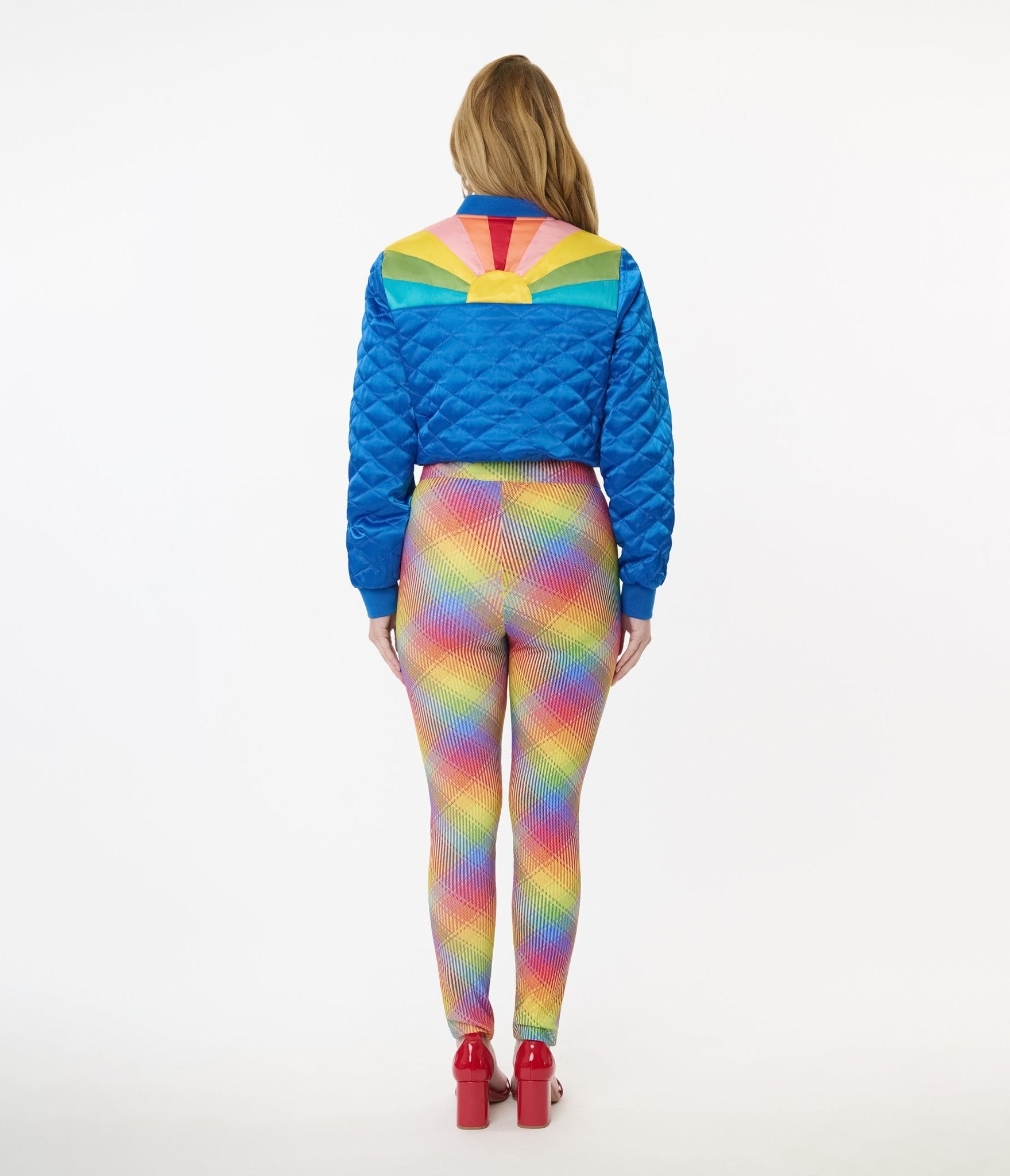 Preorder - Unique Vintage Rainbow Plaid High Waist Rizzo Cigarette Pants - Unique Vintage - Womens, BOTTOMS, PANTS