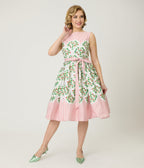 Preorder - Unique Vintage Strawberry & Stripe Sleeveless Cotton Swing Dress - Unique Vintage - Womens, DRESSES, SWING