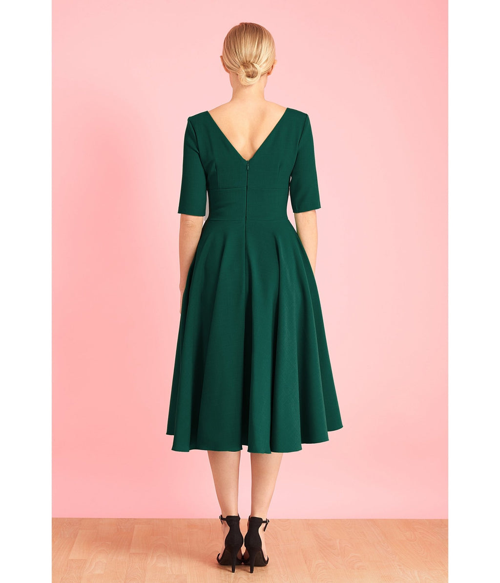 The Pretty Dress Company Hepburn Forest Green Swing Dress Colour: Forest Green, Size: 14 The Pretty Dress Company Hepburn Forest Green Swing Dress Colour: Forest Green, Size: 14