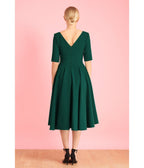 Pretty Dress Company Forest Green Hepburn Swing Dress - Unique Vintage - Womens, DRESSES, SWING