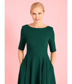 Pretty Dress Company Forest Green Hepburn Swing Dress - Unique Vintage - Womens, DRESSES, SWING