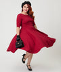 Pretty Dress Company Plus Size Bordeaux Hepburn Swing Dress