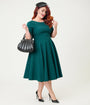 Pretty Dress Company Plus Size Forest Green Hepburn Swing Dress