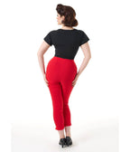 Pretty Retro Red 1950s Capri Pants - Unique Vintage - Womens, BOTTOMS, PANTS