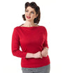 Pretty Retro Red Bardot Top