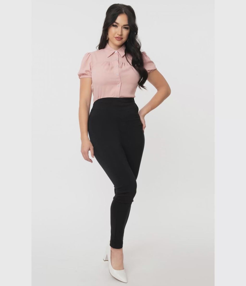 Unique Vintage 1950s Black High Waist Rizzo Cigarette Pants