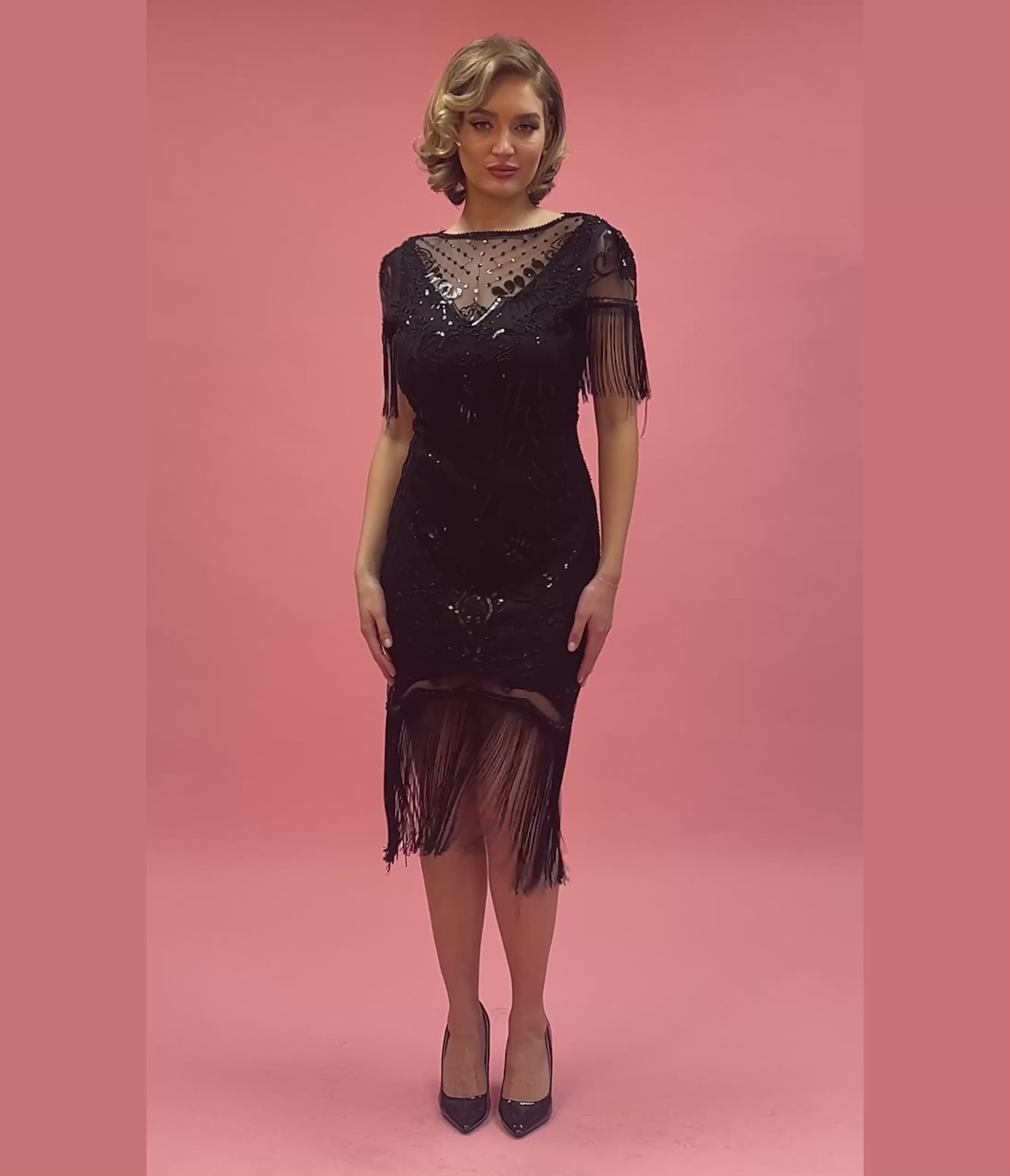 Unique Vintage Vintage Beaded Dress 1920's 20s Beaded Flapper Dresses   Unique Vintage