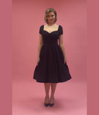 Unique Vintage Black Sweetheart Midge Swing Dress