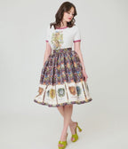 Harry Potter x Unique Vintage Hogwarts House Crests Gellar Swing Skirt