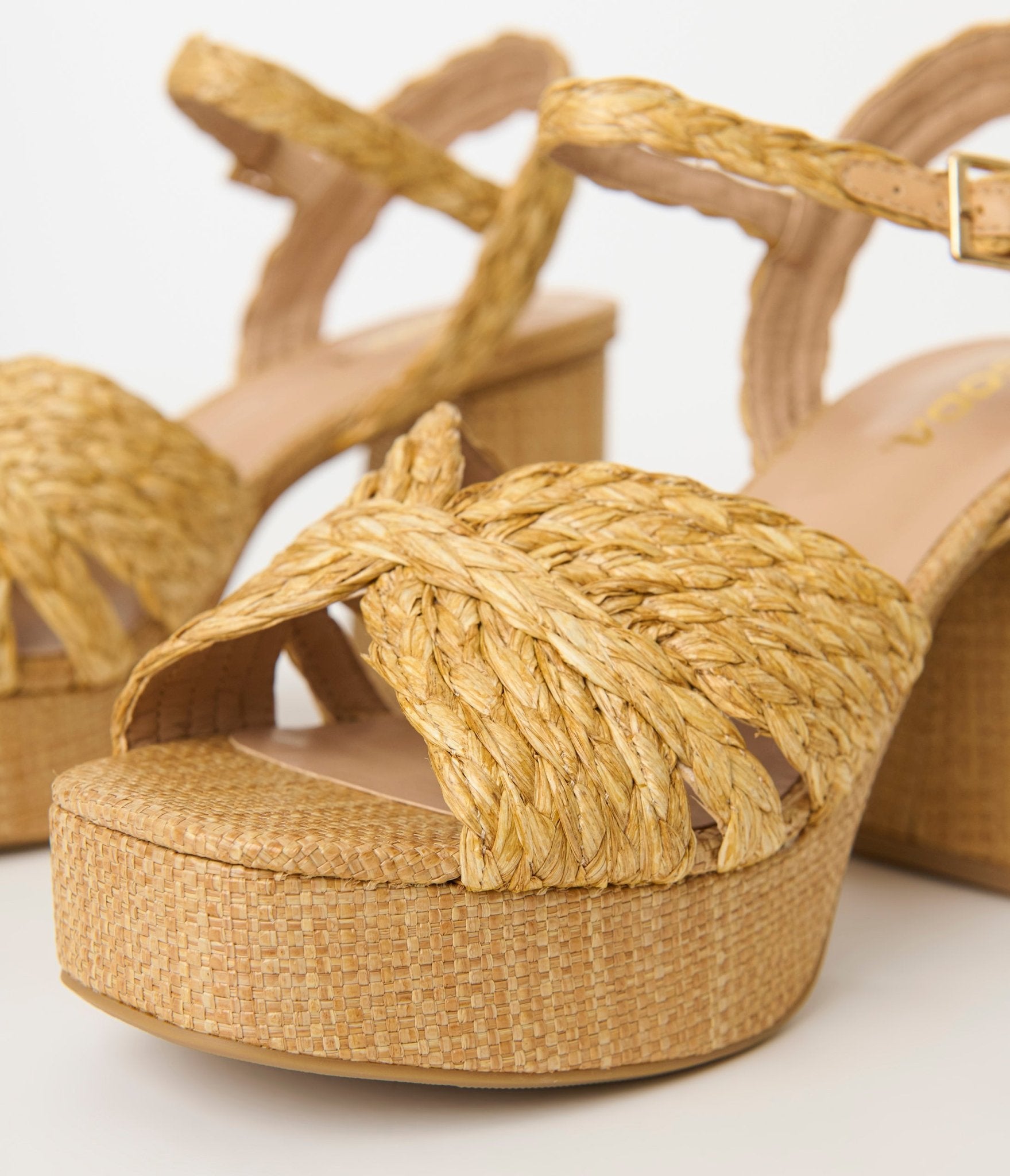 Raffia Teacup Platform Heels - Unique Vintage - Womens, SHOES, HEELS