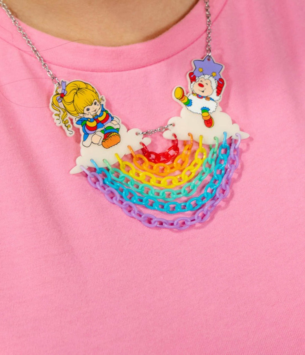 Rainbow Brite Rainbow Cloud Necklace - Unique Vintage - Womens, ACCESSORIES, JEWELRY