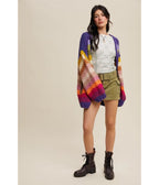 Rainbow Crochet Open Cardigan - Unique Vintage - Womens, TOPS, SWEATERS