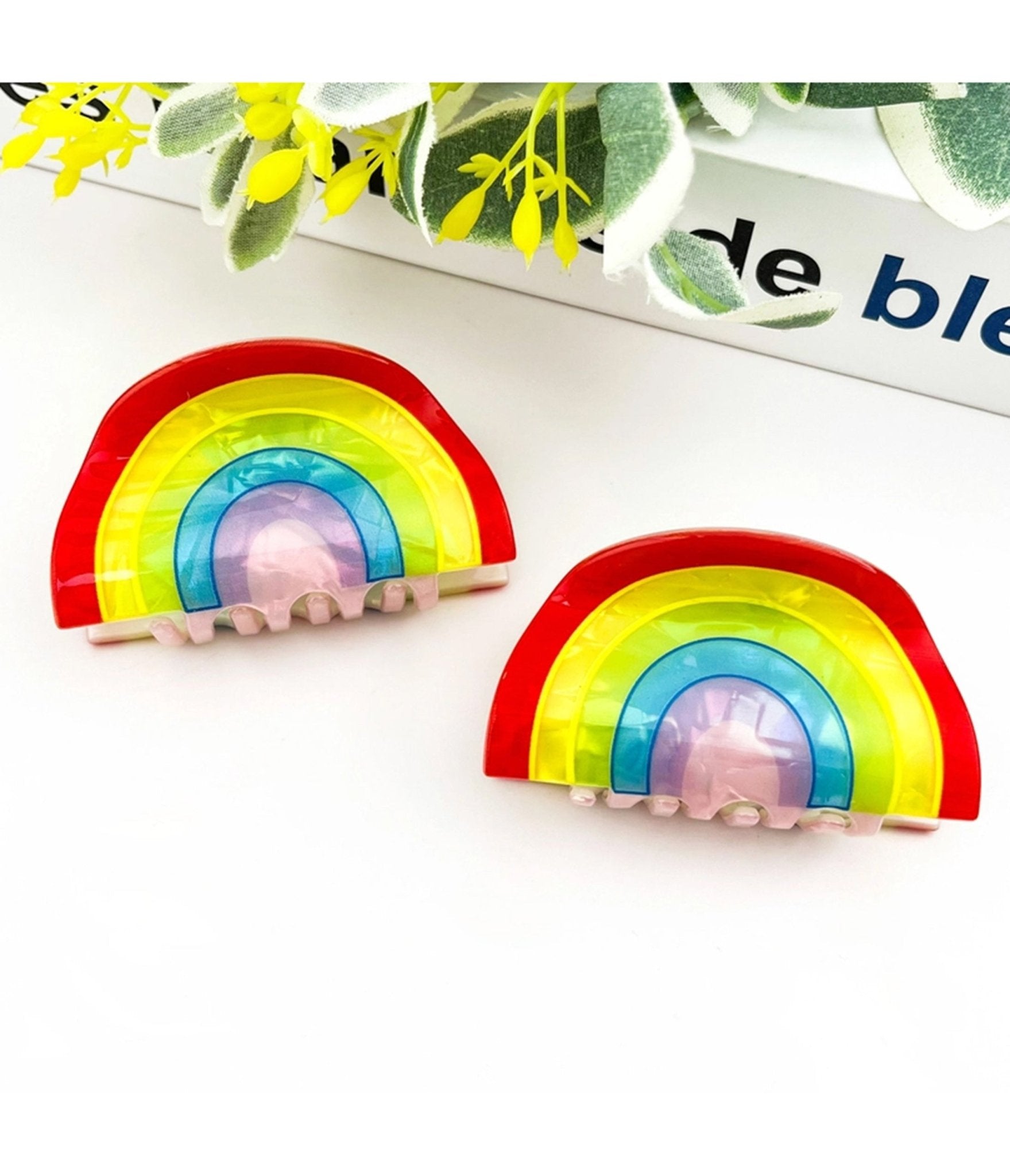 Rainbow Hair Claw Clip - Unique Vintage - Womens, ACCESSORIES, HAIR