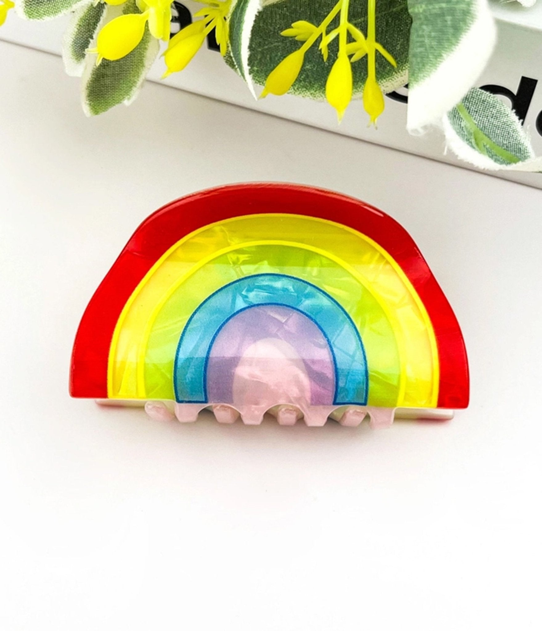 Rainbow Hair Claw Clip - Unique Vintage - Womens, ACCESSORIES, HAIR