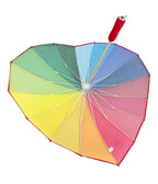 Rainbow Heart Shaped Umbrella - Unique Vintage - Womens, ACCESSORIES, UMBRELLAS