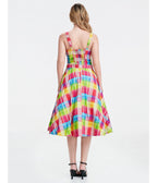 Rainbow Plaid Lori Swing Dress - Unique Vintage - Womens, DRESSES, SWING